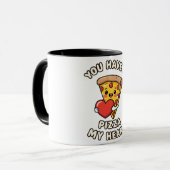 Mug Tranches de pizza de la Saint-Valentin mignonnes – (Devant gauche)