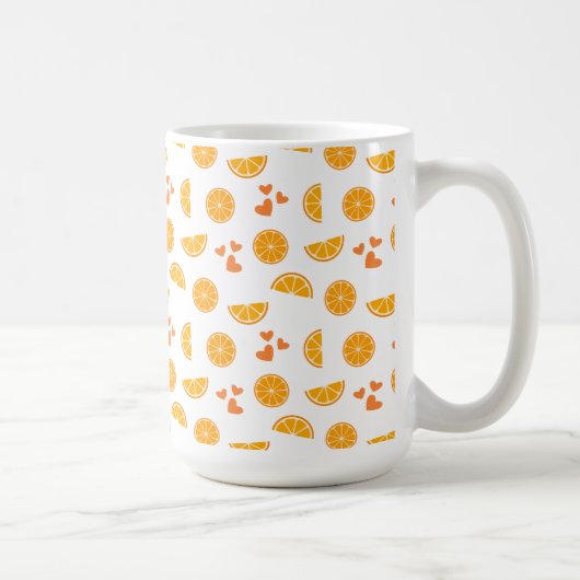Mug Tranches et coeurs orange (Droite)