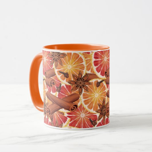 Mug Tranches Et Épices Oranges (Devant gauche)
