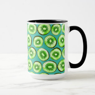 Mug Tranches Kiwi sur turquoise