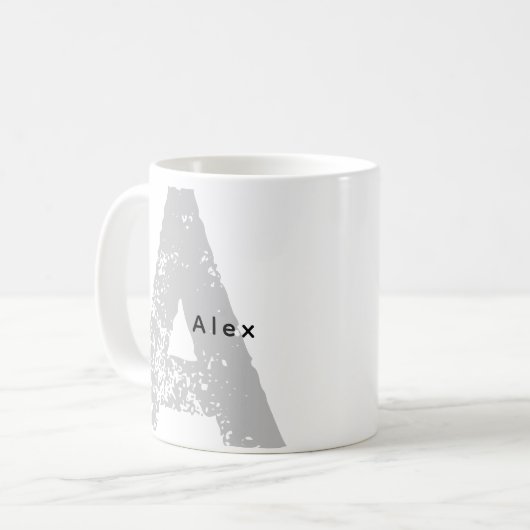 Mug Trandy surdimensionné Monogramme initial et nom Mu (Devant gauche)
