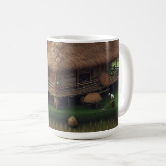 Mug Tranquille Terrasse De Riz Paysage (Devant droit)