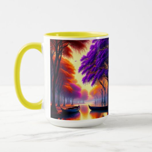 Mug "Tranquillité de la dérive : Canoës sous Jacaranda (Gauche)