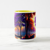 Mug "Tranquillité de la dérive : Canoës sous Jacaranda (Centre)
