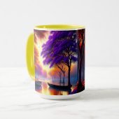 Mug "Tranquillité de la dérive : Canoës sous Jacaranda (Devant gauche)