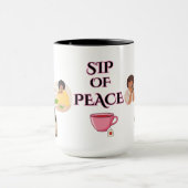 MUG TRANQUILLITÉ DEUX TONS BLANC NOIR SIP DE PAIX (Centre)