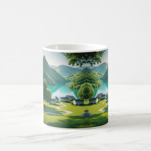 Mug "Tranquillité du lac Turquoise dans chaque sip" (Centre)