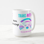 Mug Trans-mitting Visibility Modern Glitch Transgender (Devant droit)