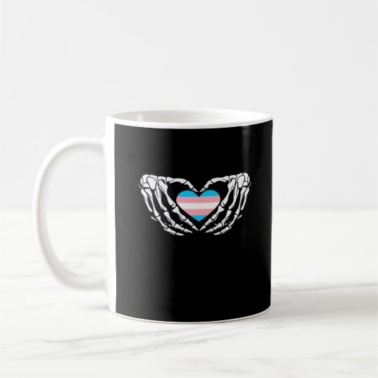 Mug Trans Pride Skeleton Halloween Transgenre Goth He (Gauche)