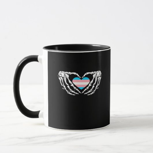 Mug Trans Pride Skeleton Halloween Transgenre Goth He (Gauche)
