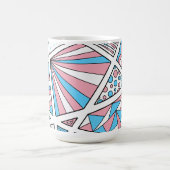 Mug Trans Pride Zen Doodle Abstrait rose bleu blanc (Centre)