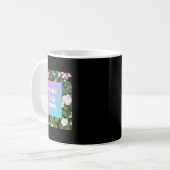Mug Trans vit la typographie florale (Devant gauche)