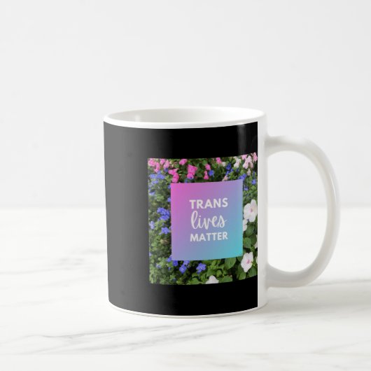 Mug Trans vit la typographie florale (Droite)