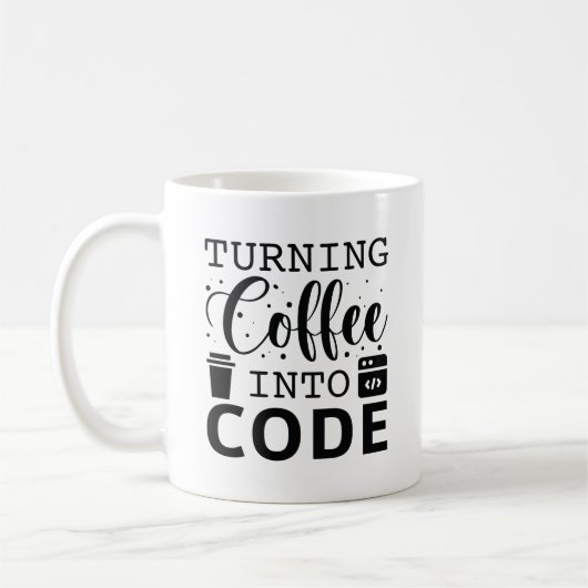 Mug Transformer Le Café En Code (Gauche)