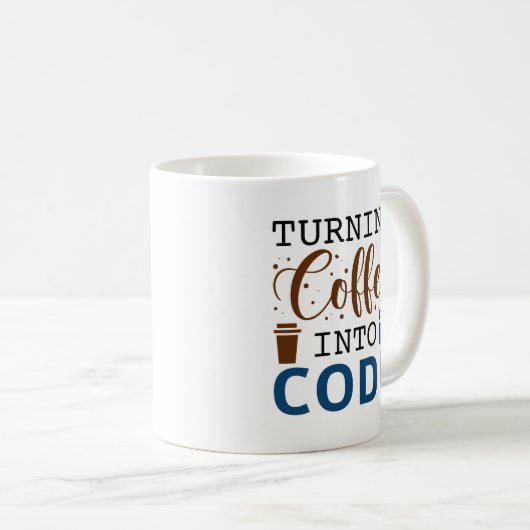 Mug Transformer Le Café En Code (Devant droit)