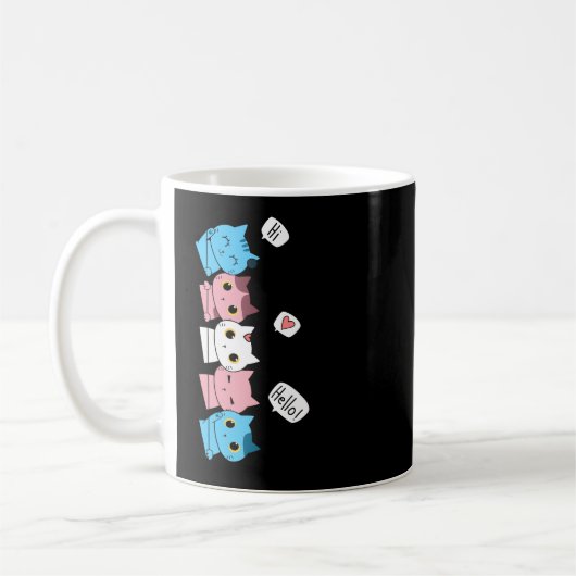 Mug Transgenre Pride Chat LGBT Trans Drapeau Chats mig (Gauche)