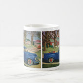 Mug Transport vintage, Camion bleu classique (Centre)