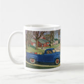 Mug Transport vintage, Camion bleu classique (Gauche)
