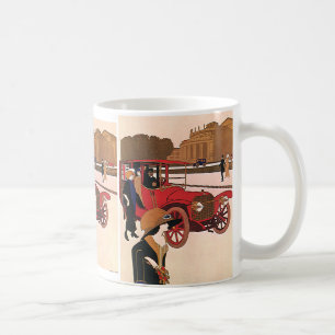 Mug Transport vintage, voiture antique rouge