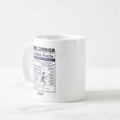 Mug Transporteur de courrier amusant Étiquette nutriti (Devant gauche)