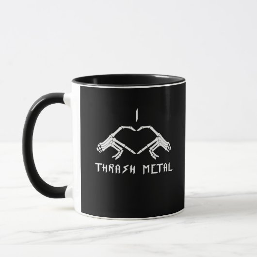 Mug Trash Squelette Mains Coeur Classique (Gauche)