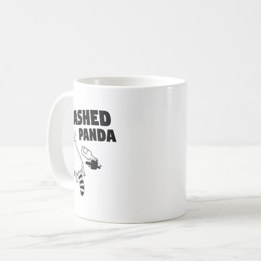 Mug Trashed Panda, Funny Drunk Raccoon, Funny Trash Pa (Devant gauche)