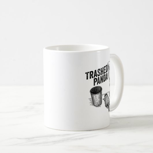 Mug Trashed Panda, Funny Drunk Raccoon, Trash Panda Hu (Devant droit)