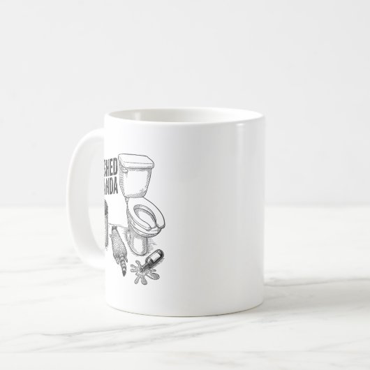 Mug Trashed Panda, Funny Drunk Raccoon, Trash Panda Hu (Devant gauche)