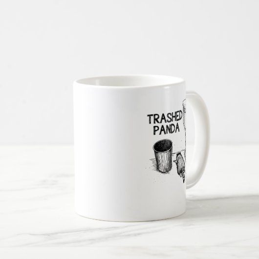 Mug Trashed Panda Funny Drunk Racoon  (Devant droit)