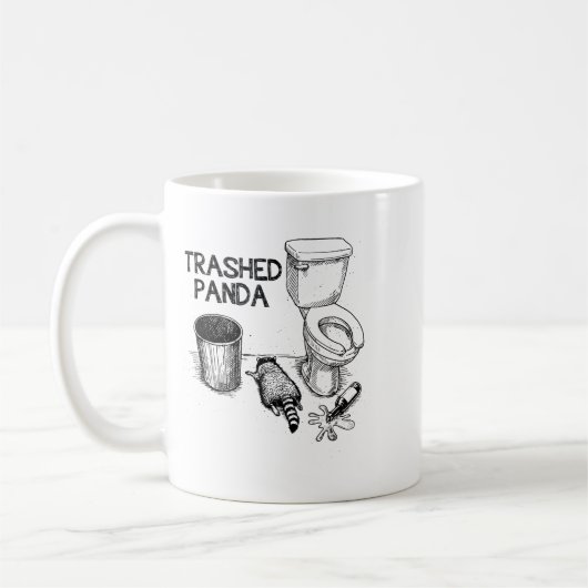Mug Trashed Panda Funny Drunk Racoon  (Gauche)