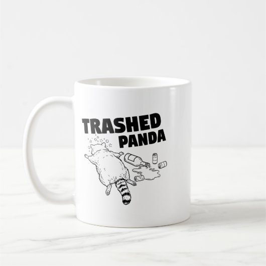 Mug Trashed Panda Funny Drunk Racoon  (Gauche)