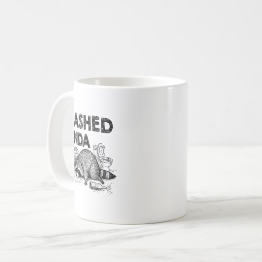 Mug Trashed Panda Funny Drunk Racoon Gets Drunk Meme F (Devant gauche)