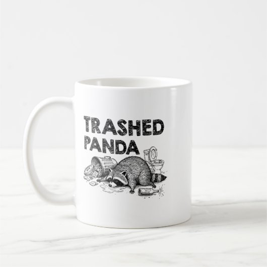 Mug Trashed Panda Funny Drunk Racoon Gets Drunk Meme F (Gauche)