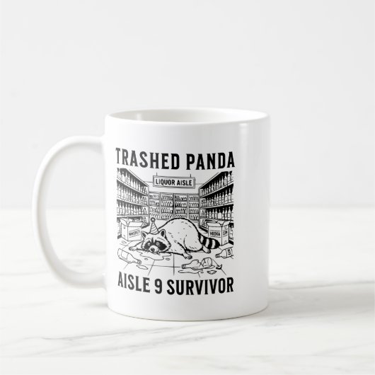 Mug Trashed Panda Liquore Funny Hangover Crazy Drunk R (Gauche)
