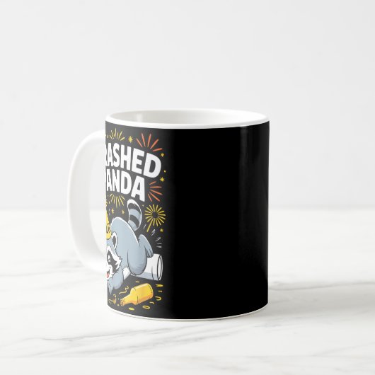 Mug Trashed Panda New Year 2026 Funny Raccoon Design  (Devant gauche)