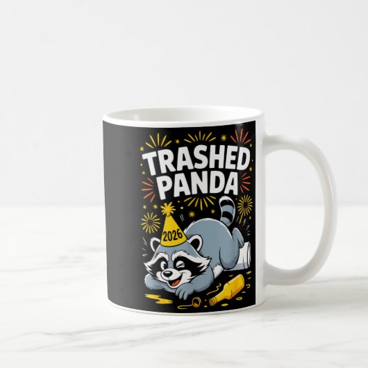 Mug Trashed Panda New Year 2026 Funny Raccoon Design  (Droite)