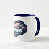 Mug Travail à domicile bleu foncé (Devant droit)