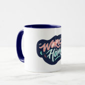 Mug Travail à domicile bleu foncé (Devant gauche)