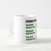 Mug Travail à domicile Bureau drôle (Devant gauche)