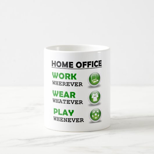 Mug Travail à domicile Bureau drôle (Centre)