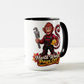 Mug Travail acharné sur mesure récompensé mascotte sin (Devant droit)