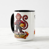 Mug Travail acharné sur mesure récompensé mascotte sin (Devant gauche)