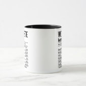 Mug Travail Bestie Nutrition Facts Drôle (Centre)