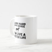 MUG TRAVAIL CHEVAL MEILLEURE VIE (Devant gauche)