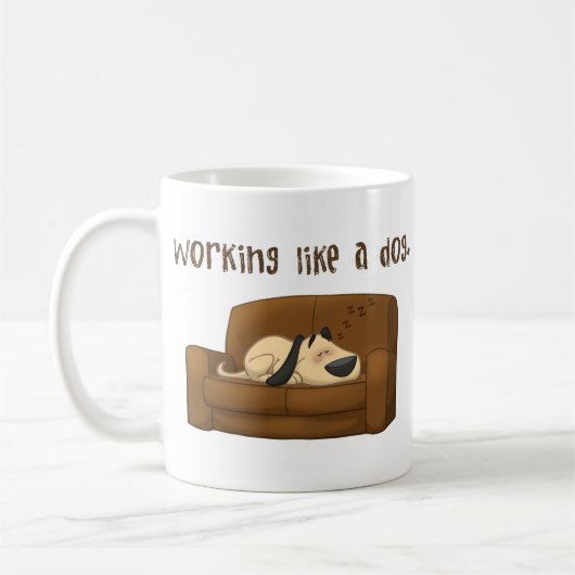 Mug Travail comme un chien (Gauche)