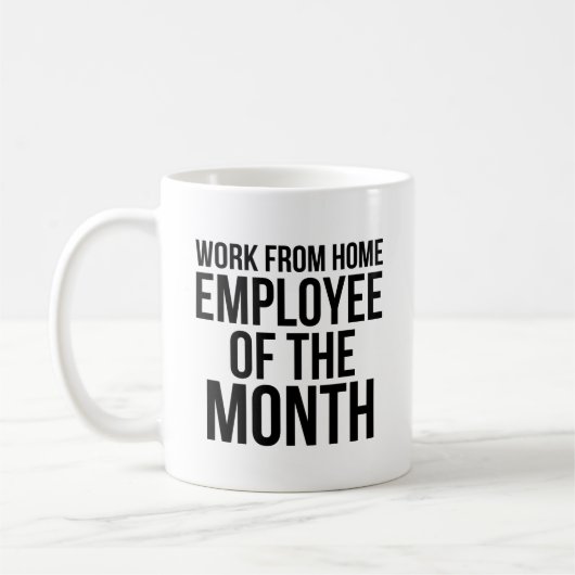 Mug Travail De L'Employé À Domicile Du Mois (Gauche)