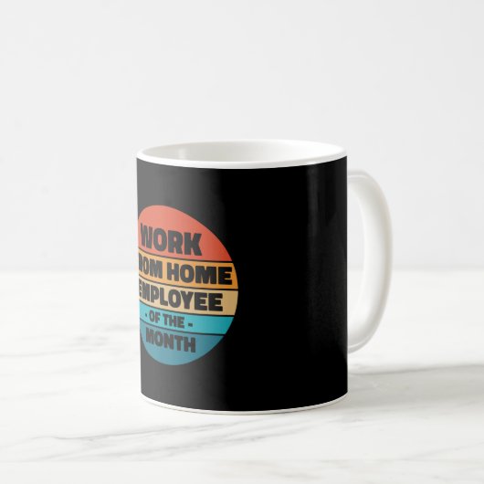 Mug Travail de l'employé à domicile - Rtro amusant (Devant droit)