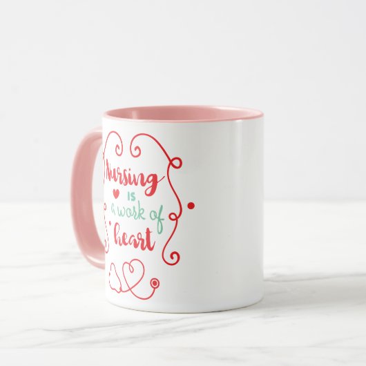 Mug Travail de soins infirmiers (Devant gauche)