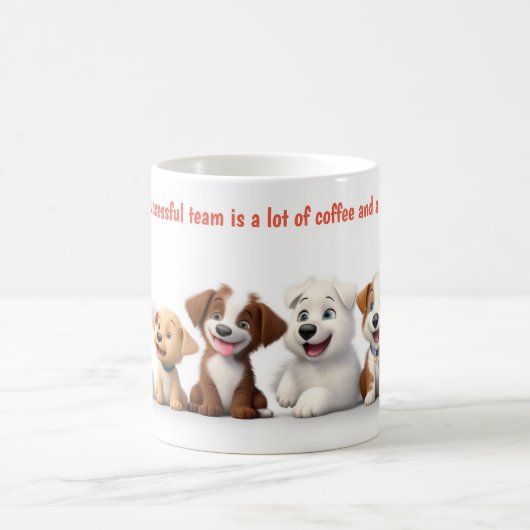 Mug Travail d'équipe de chiens mignons (Centre)