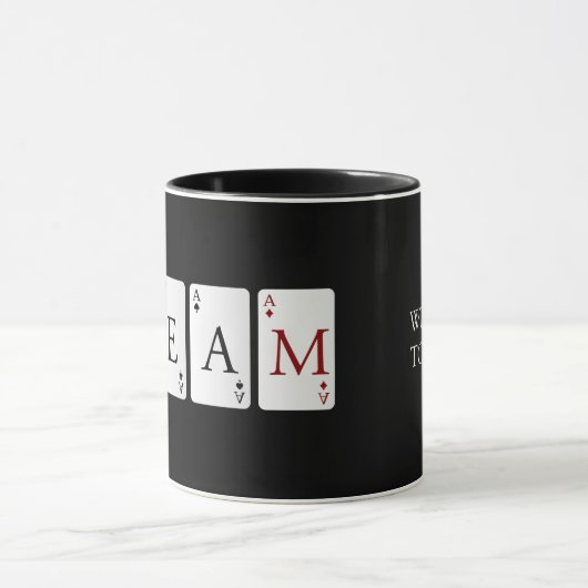 MUG TRAVAIL D'ÉQUIPE. ENSEMBLE ÉQUIPE POUR GAGNER. BOU (Centre)